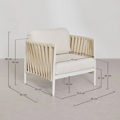 Lot de 2 fauteuils de jardin Sereilen en aluminium et tissu bouclé SKLUM