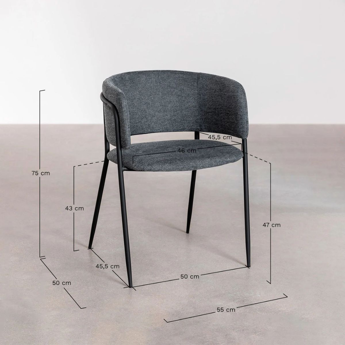 Lot de 2 chaises SKLUM en velours côtelé beige Nalon