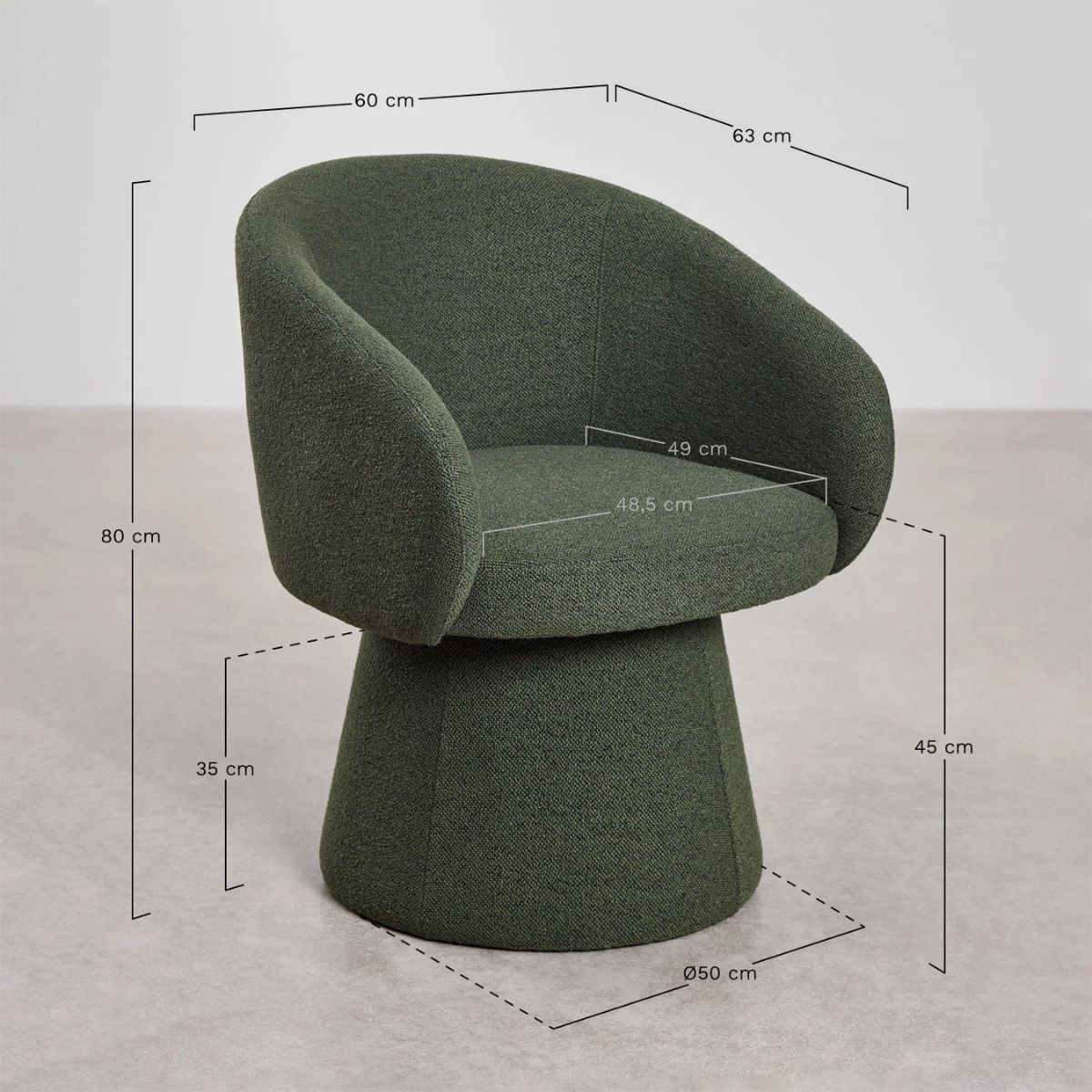 Lot de 2 fauteuils pivotants SKLUM rembourrés Flavian