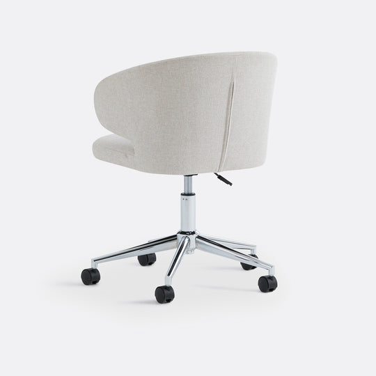 Fauteuil de bureau La Redoute Interieurs velours beige Elga