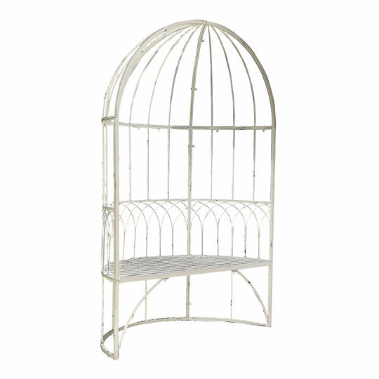 Banc en fer blanc vieilli LOBERON Rivandelle — photo produit