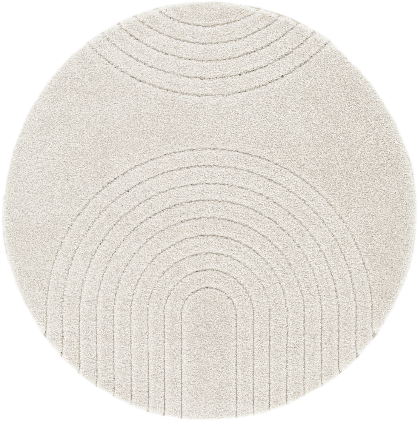 Tapis Épais Rond Crème ATHENA 160cm