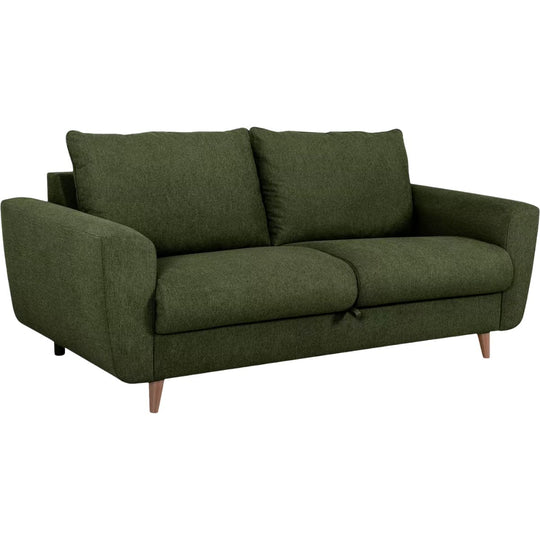 ALINEA Canapé 3 places convertible RUBIO en tissu - vert cèdre