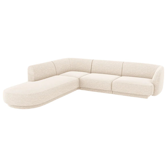 Canapé d'angle 6 places MILEY Micadoni beige clair