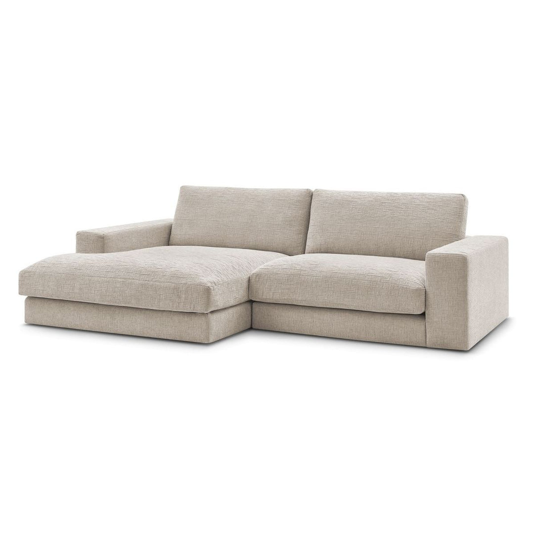Canapé BOBOCHIC d'angle gauche 4 places LEONARD en tissu texturé Beige