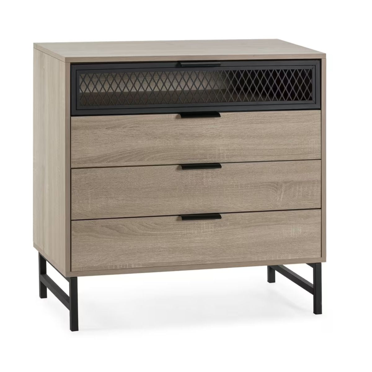 Commode Hera 3 tiroirs et 1 porte coloris bois