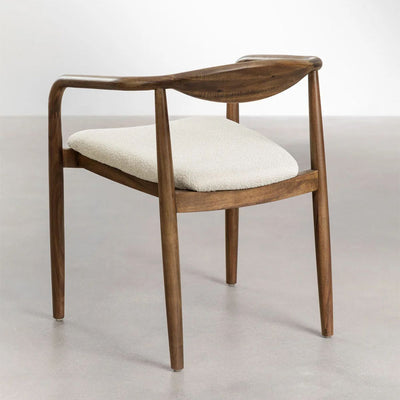 Lot de 2 chaises SKLUM en bois d'acacia et tissu bouclé Mallory