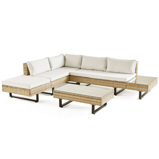 Salon de jardin d’angle SASHI 5 places avec table BESTMOBILIER