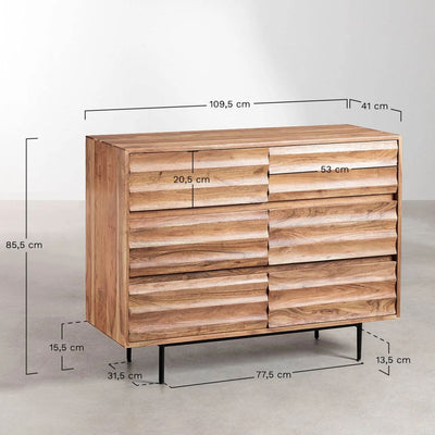 SKLUM- Commode à tiroirs en bois d'acacia Petter