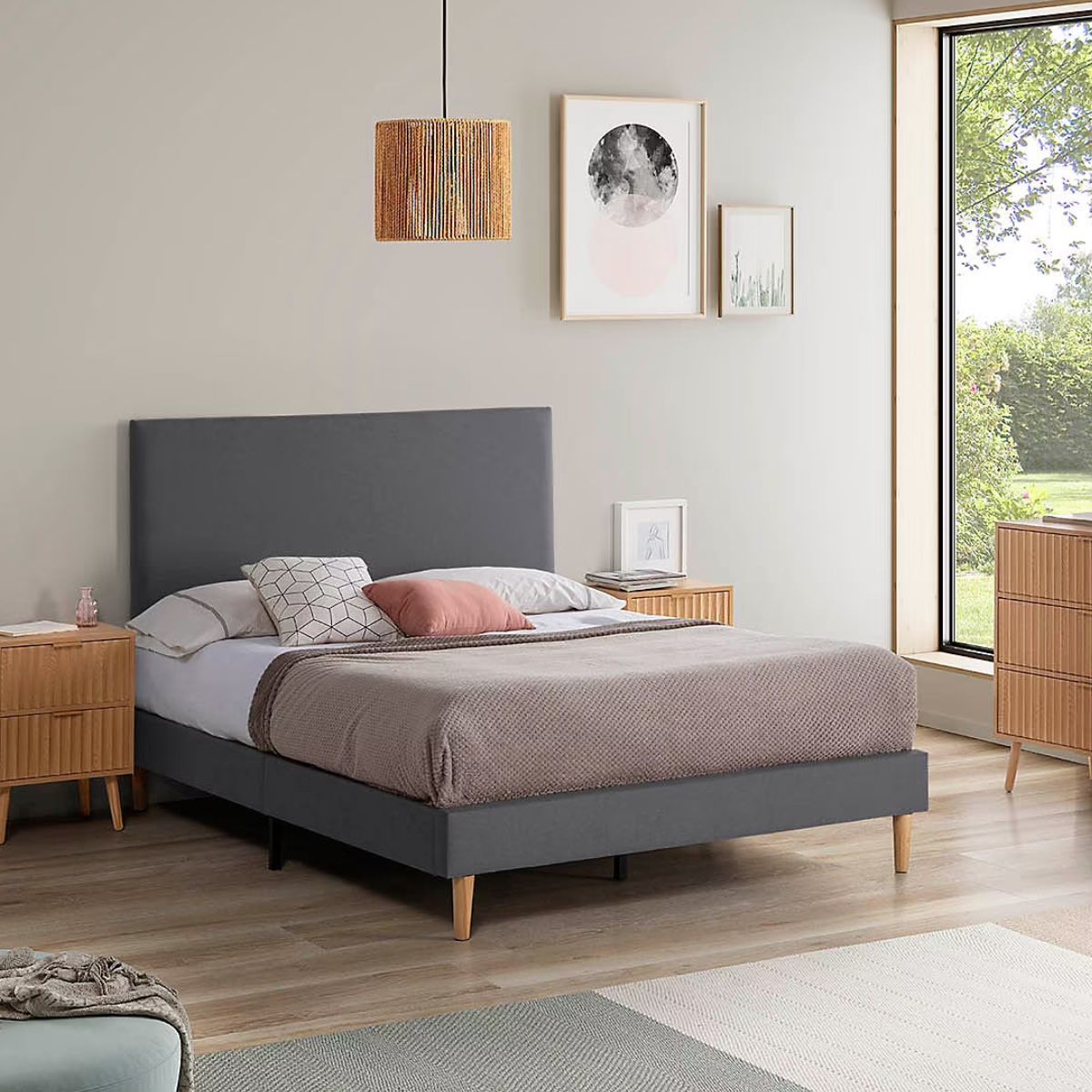 Sommier tapissier Aura 140x190 cm gris