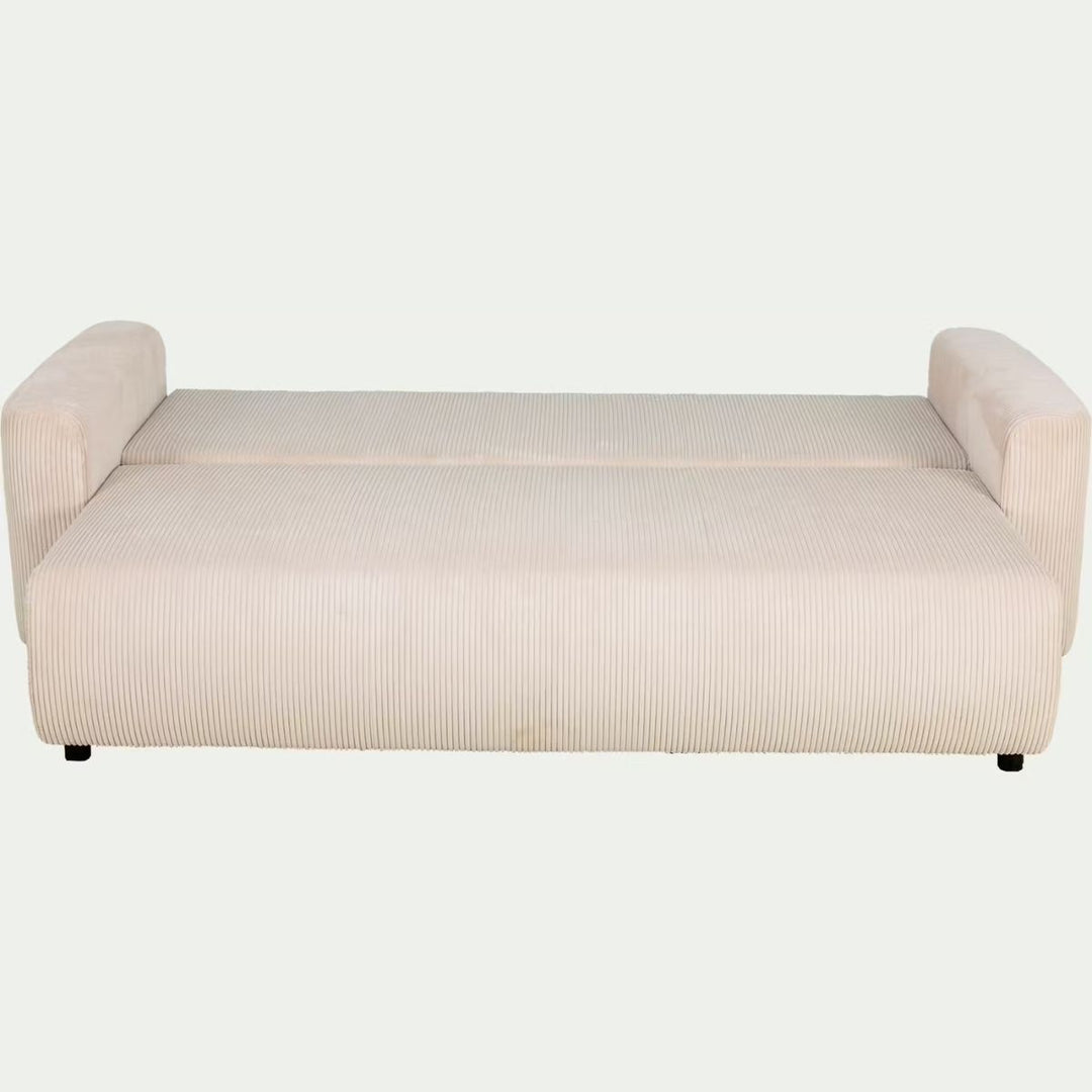 ALINEA Canapé 4 places convertible LUDI en velours côtelé - beige roucas