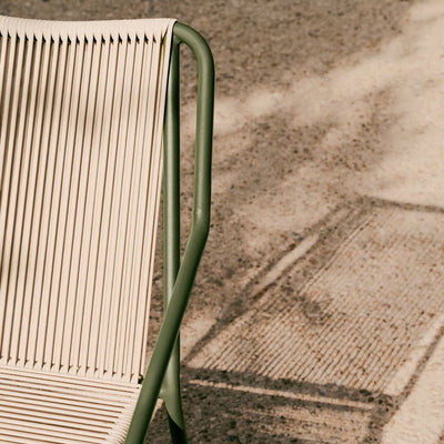 Lot de 4 chaises d’extérieur Zivia en corde écrue et acier galvanisé vert Kave Home