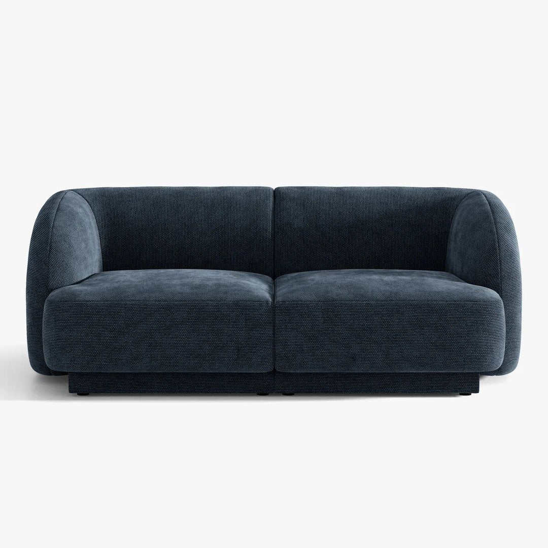 Canapé MICADONI Miley 2 places en tissu chenille bleu roi