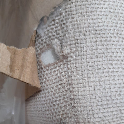 Canapé d'angle droit fixe ALINEA Batis 5 places en tissu beige roucas