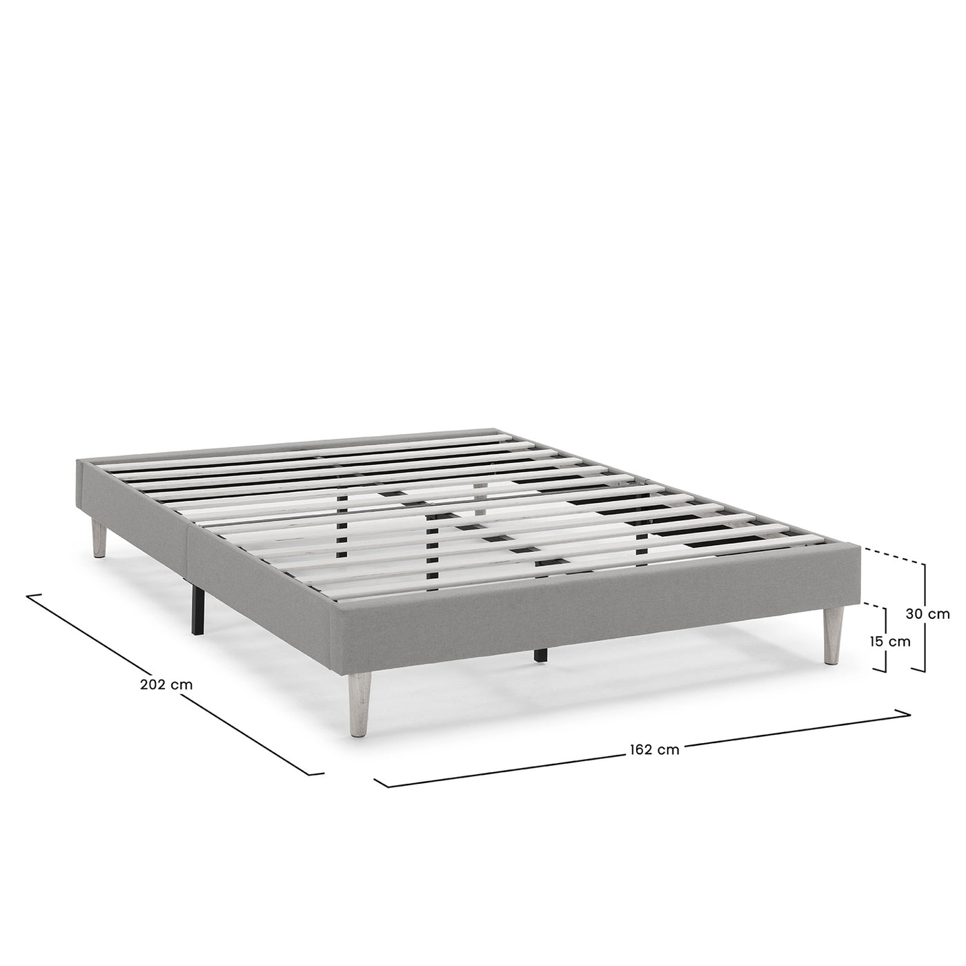 Sommier tapissier Aura 160x200cm gris clair