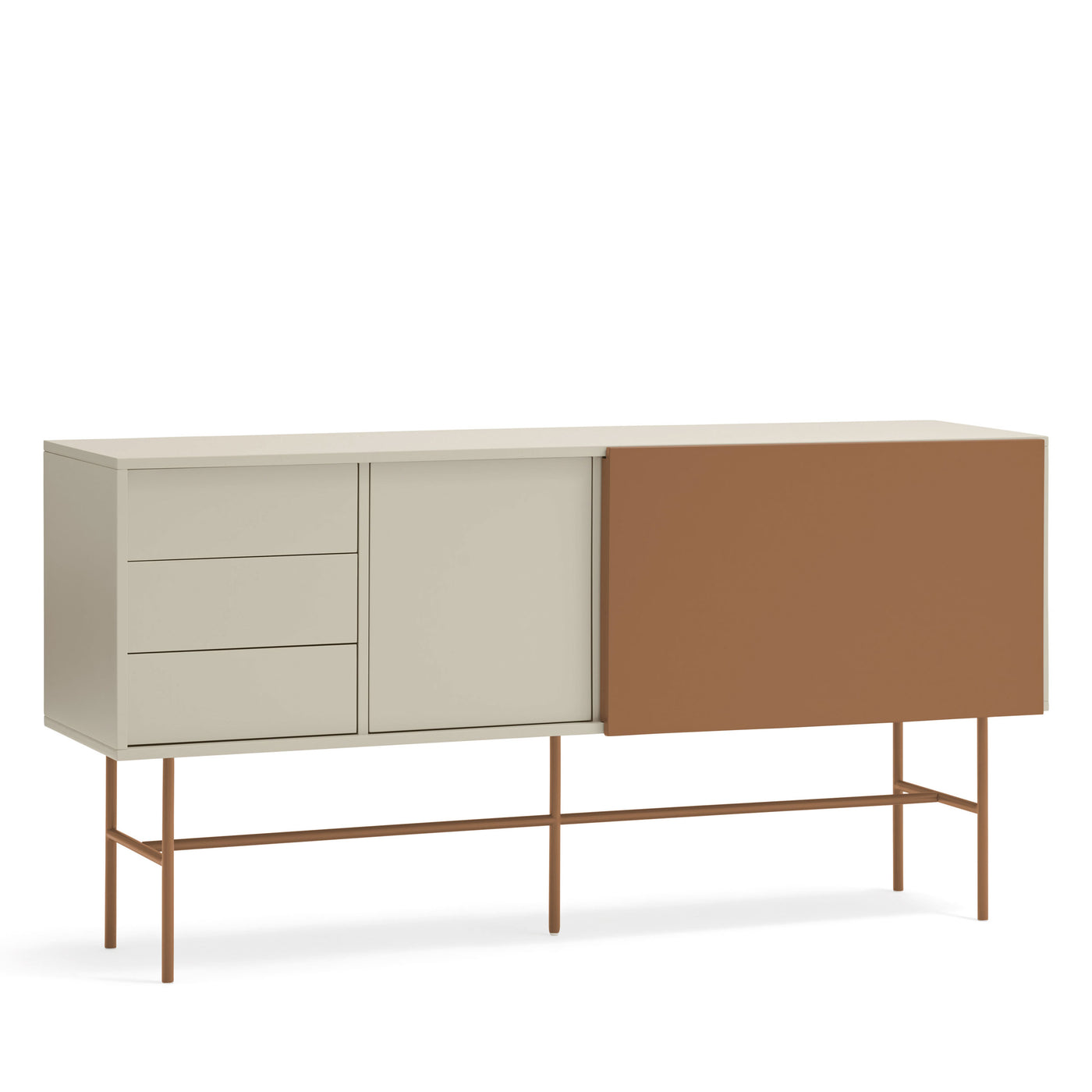 Buffet Nube haut avec porte coulissante en bois H140cm Drawer - Léger défaut