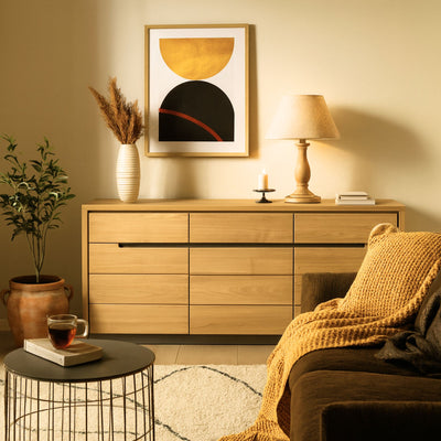 Buffet Landrom 3 portes et 3 tiroirs en chêne massif