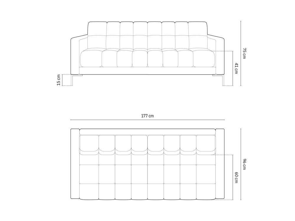 Canapé Bali 3 places bleu Cosmopolitan Design
