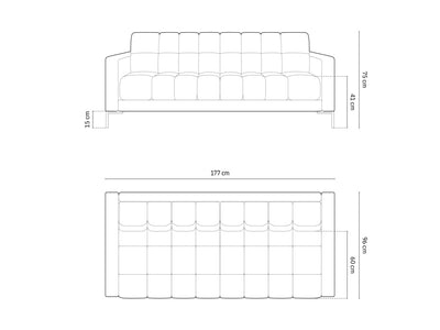 Canapé Bali 3 places bleu Cosmopolitan Design