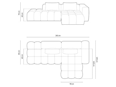 Canapé d'angle droit Lorella 4 places gris – Christian Lacroix
