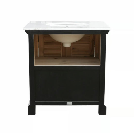 Meuble vasque LOBERON Cuthbert marron vieilli blanc