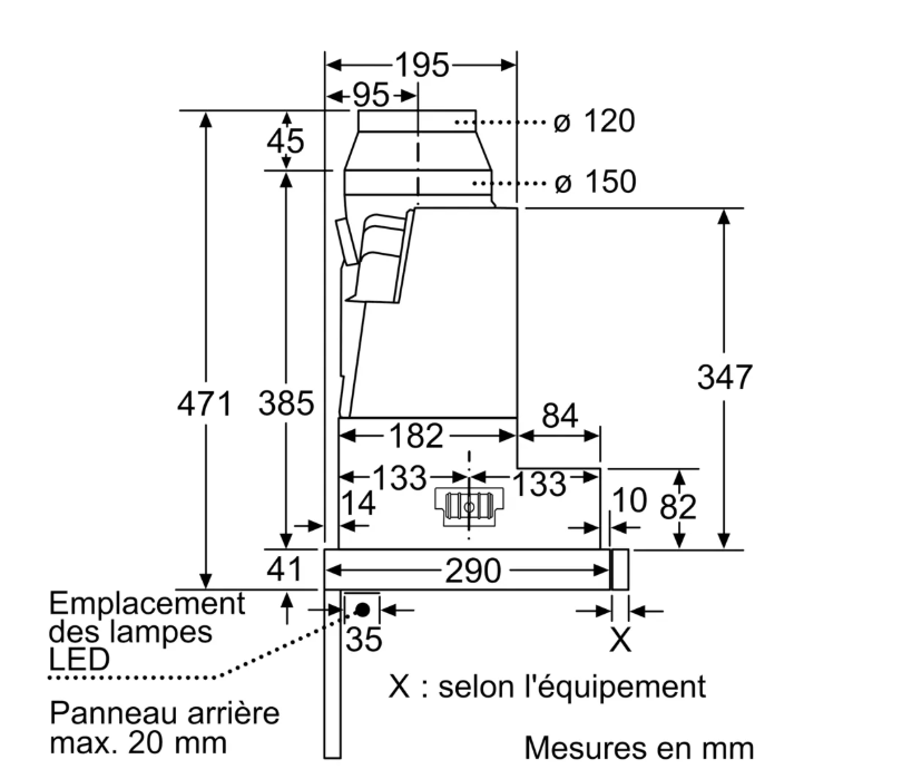 Hotte telescopique encastrable SIEMENS LI97SA531 – 90 cm – Inox