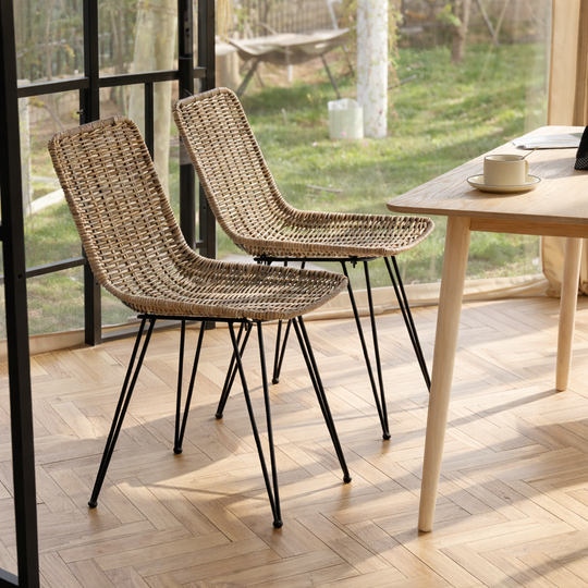 Lot de 2 chaises Nordlys en métal et fibres naturelles PENANG