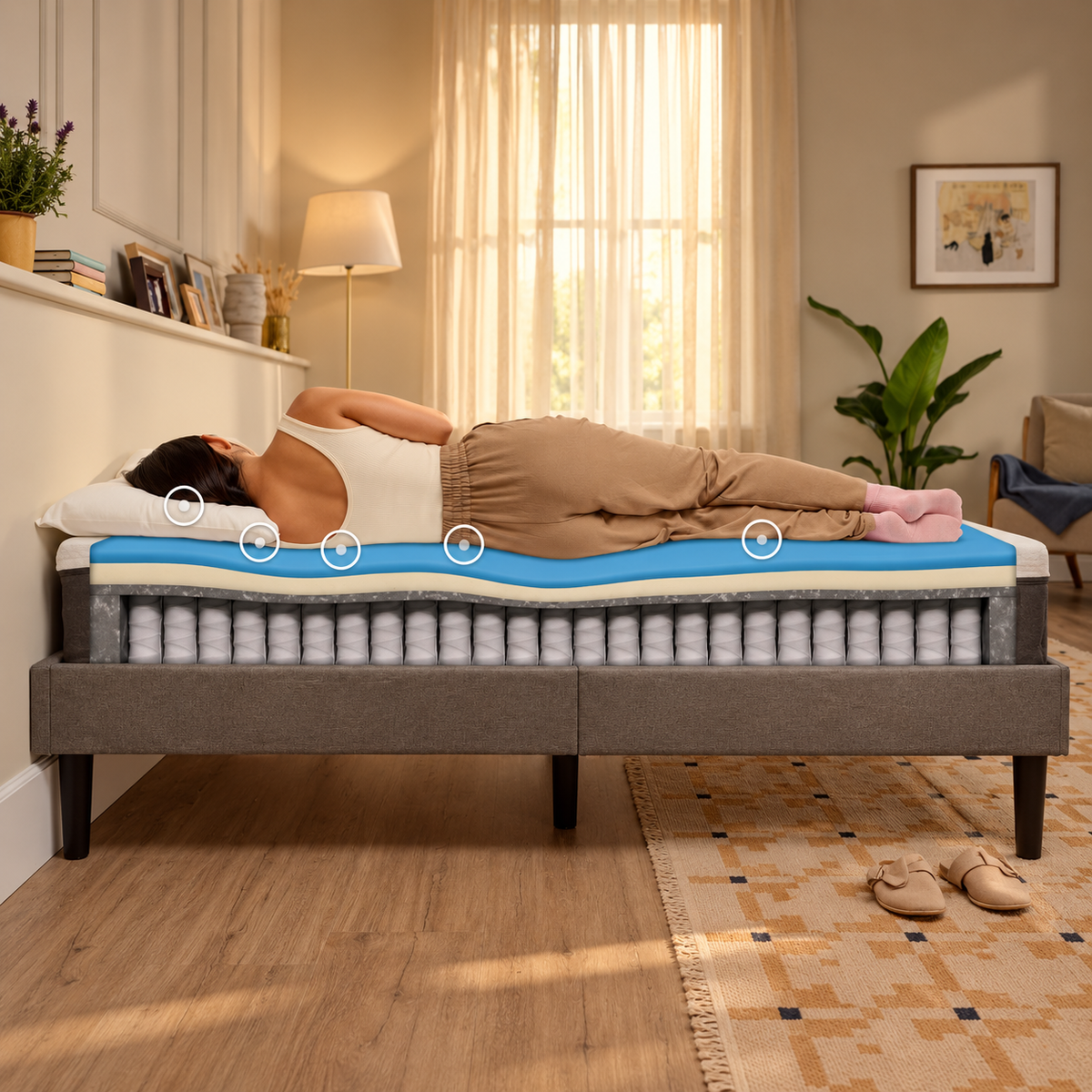 Matelas EMMA Original hybride à ressorts ensachés et mémoire de forme 25cm