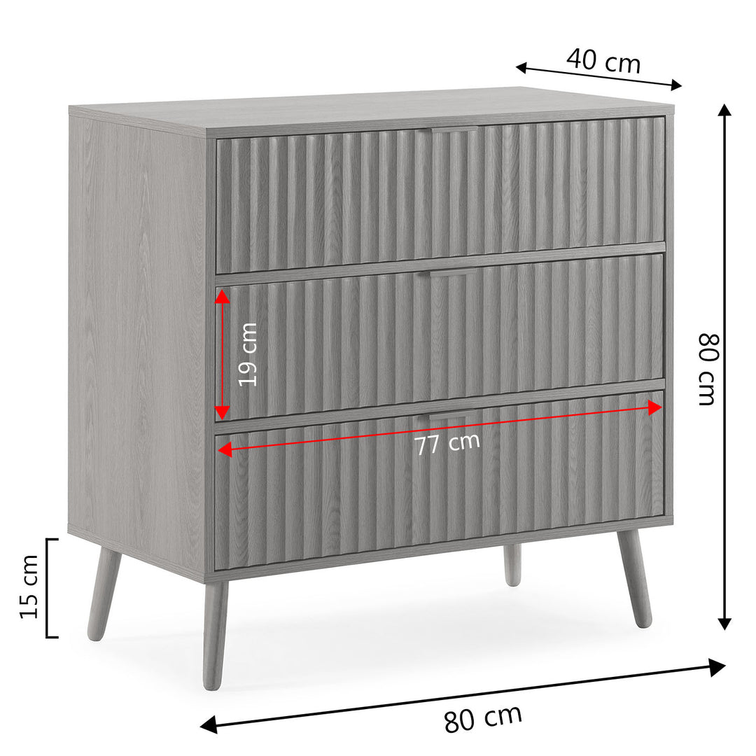 Commode 3 tiroirs couleur chêne
