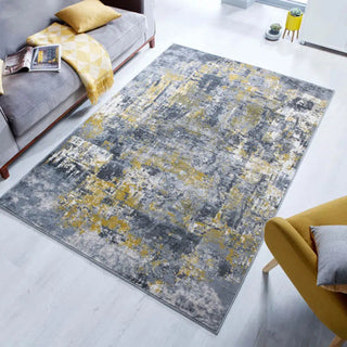 Tapis vintage Gris et moutarde