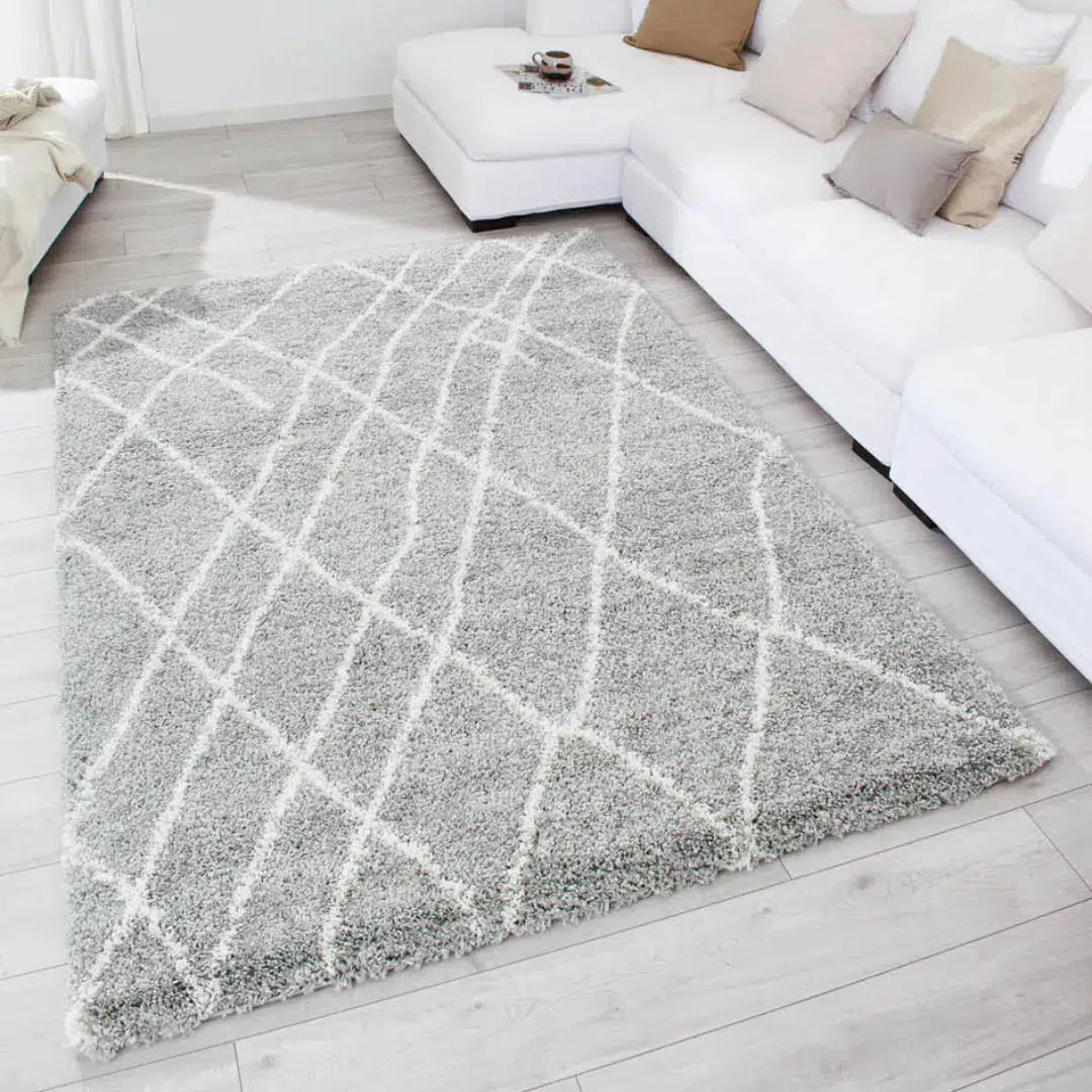 Tapis shaggy style Berbère ALBI Gris