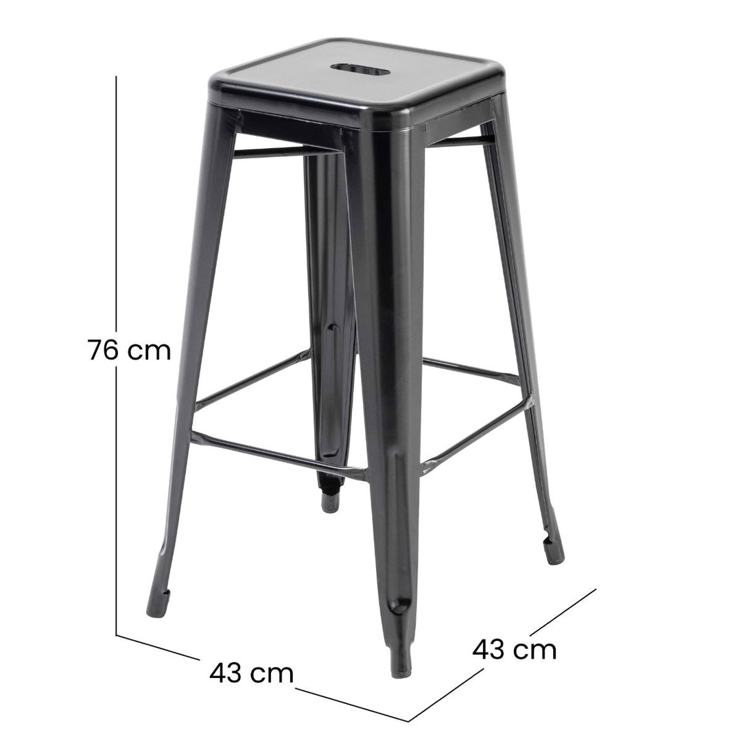 Lot de 4 tabourets de bar extérieur en métal blanc
