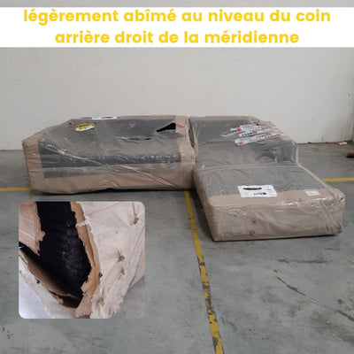 Canapé d’angle 6 places noir Pablo Bestmobilier - Léger défaut