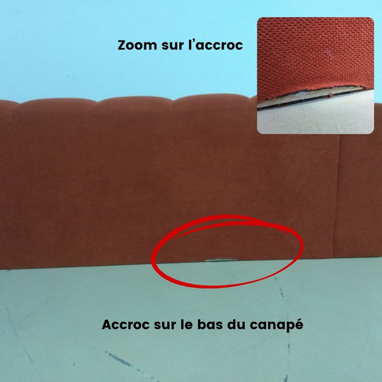 Canapé Ray Bestmobilier 3 places en tissu texturé rouge