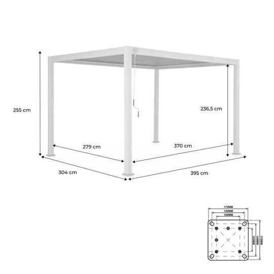 Pergola bioclimatique aluminium SWEEEK 4 x 3 m Triomphe anthracite