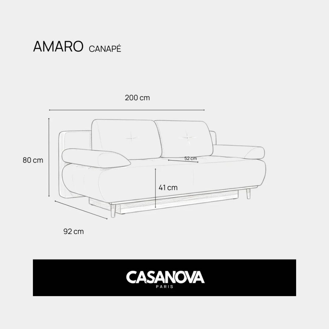 Canapé velours CASANOVA Amaro beige