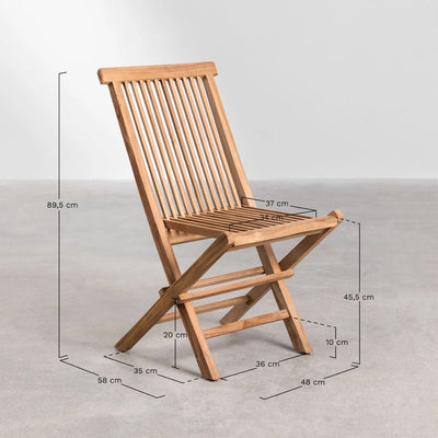 Pack de 2 chaises de jardin pliantes en bois de teck Pira SKLUM
