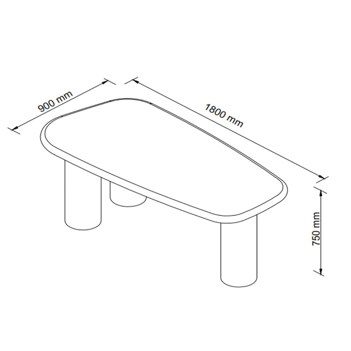 Table à manger 6 personnes organique en fibre de ciment Drawer
