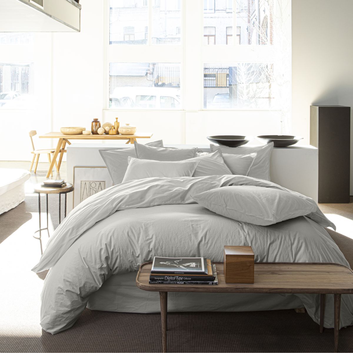Parure de lit Bâton Rouge en percale de coton 80 fils