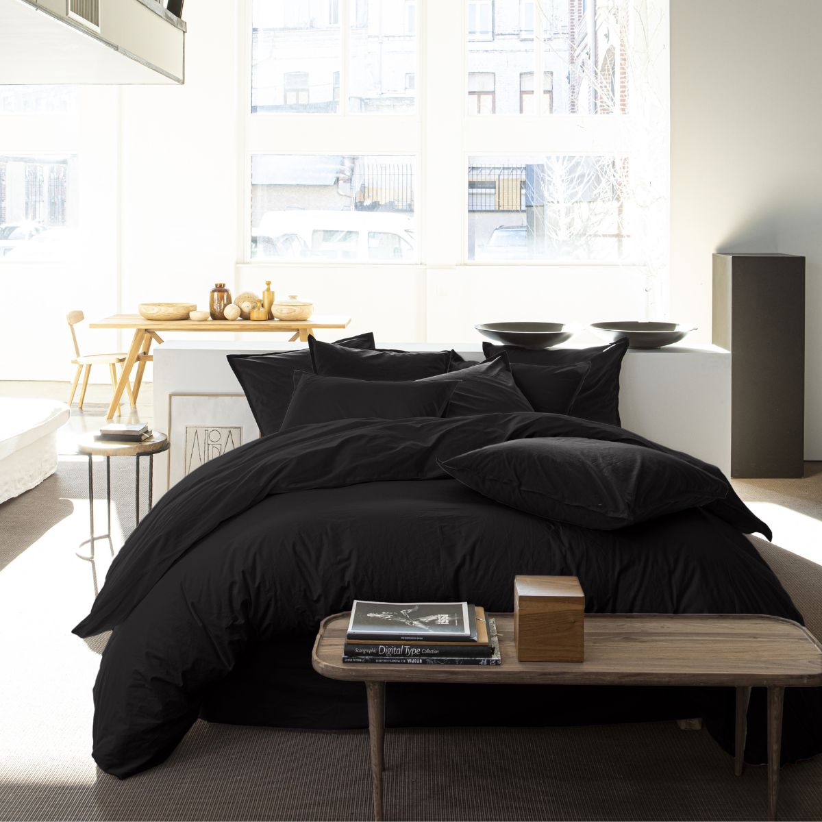 Parure de lit Bâton Rouge en percale de coton 80 fils