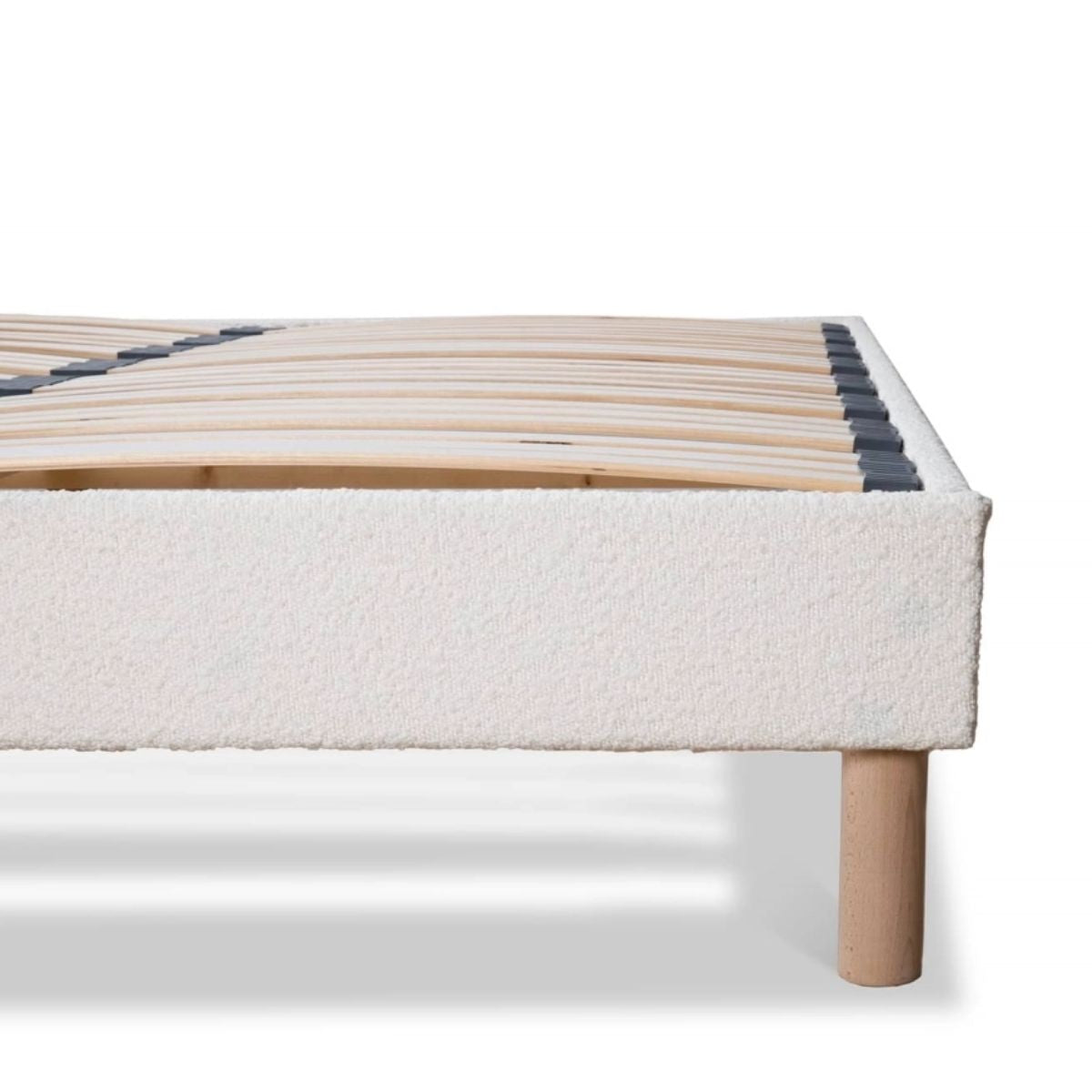 Sommier à lattes en laine bouclée blanche BIANCA