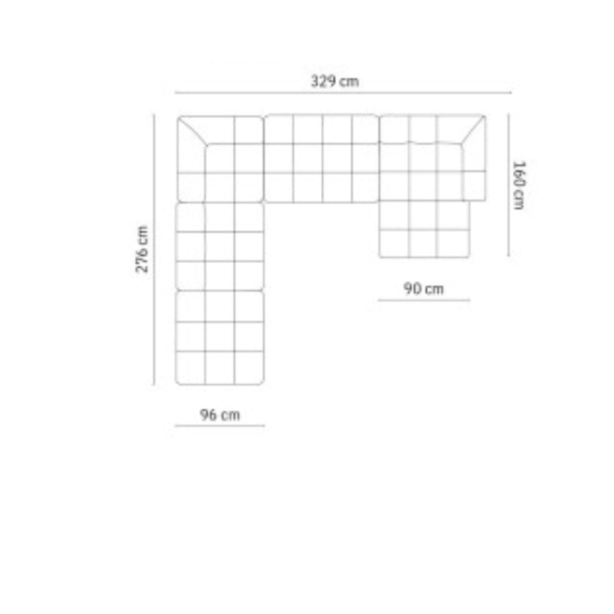 Canapé panoramique 7 places SERENA Micadoni velours rose