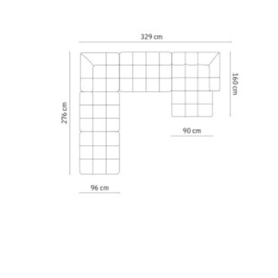 Canapé panoramique 7 places SERENA Micadoni velours rose