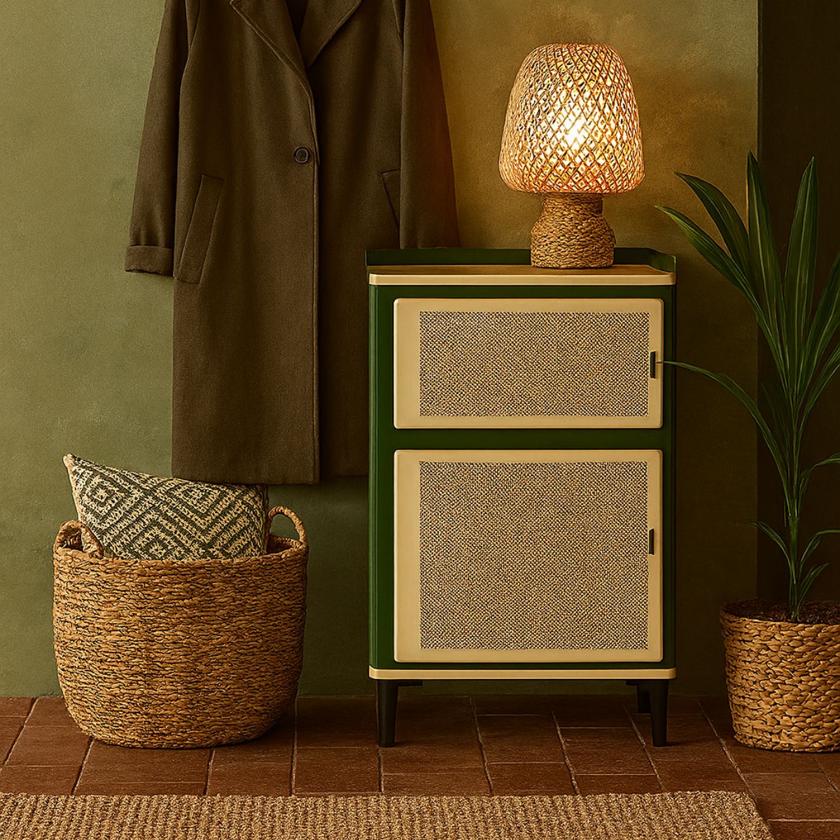 Petit meuble de rangement 2 portes en métal H94cm Drawer