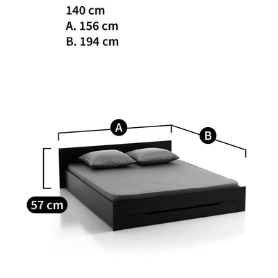 Lit 2 places 140x190cm, avec sommier et tiroir, Crawley La Redoute Interieurs