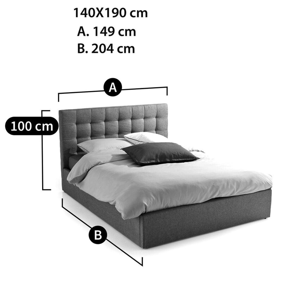 Lit coffre 140x190cm avec sommier relevable, Gennie La Redoute Interieurs