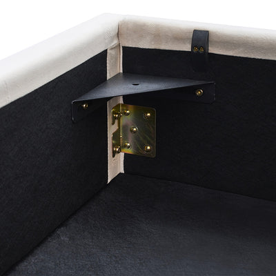 Lit coffre Giulia en velours beige