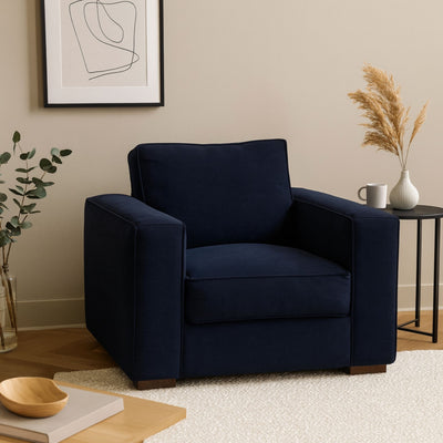 Fauteuil ALINEA California en tissu bleu marine