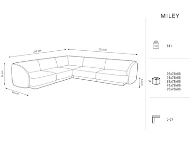 Canapé d'angle reversible 5 places MILEY Micadoni noir