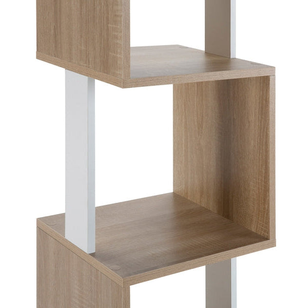 Etagère 5 compartiments bois et blanc